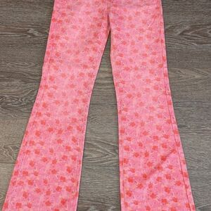 BDG Pink Floral Women's Flare Jeans
